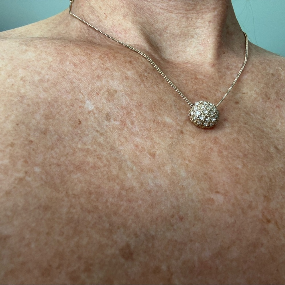 Sparkling Gold-Tone Pendant Necklace